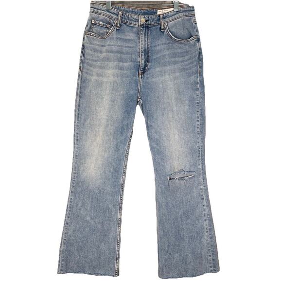 Rag & Bone Casey High Rise Ankle Flare Jeans Lucy Size 30 Distressed Retail $255 - Picture 1 of 16